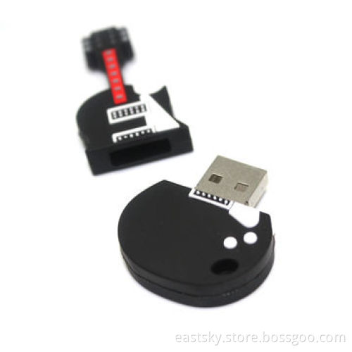 Custom guitar-shaped USB drive, made of soft PVC material, OEM orders welcome